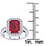 3 1/3 Carat Ruby and Halo Diamond Ring In 14 Karat White Gold Image-5