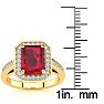 3 1/3 Carat Ruby and Halo Diamond Ring In 14 Karat Yellow Gold Image-5