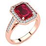 3 1/3 Carat Ruby and Halo Diamond Ring In 14 Karat Rose Gold Image-2