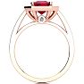 3 1/3 Carat Ruby and Halo Diamond Ring In 14 Karat Rose Gold Image-3