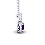 1 Carat Cushion Cut Amethyst and Halo Diamond Necklace In 14 Karat White Gold, 18 Inches Image-2