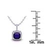 1 Carat Cushion Cut Amethyst and Halo Diamond Necklace In 14 Karat White Gold, 18 Inches Image-3