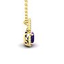 1 Carat Cushion Cut Amethyst and Halo Diamond Necklace In 14 Karat Yellow Gold, 18 Inches Image-2
