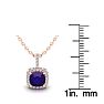 1 Carat Cushion Cut Amethyst and Halo Diamond Necklace In 14 Karat Rose Gold, 18 Inches Image-3