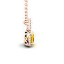 1 Carat Cushion Cut Citrine and Halo Diamond Necklace In 14 Karat Rose Gold, 18 Inches Image-2