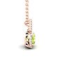 1 1/4 Carat Cushion Cut Peridot and Halo Diamond Necklace In 14 Karat Rose Gold, 18 Inches Image-2