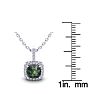 1-1/3 Carat Cushion Shape Mystic Topaz Necklace With Diamond Halo In 14 Karat White Gold, 18 Inches Image-3