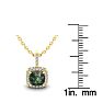 1-1/3 Carat Cushion Shape Mystic Topaz Necklace With Diamond Halo In 14 Karat Yellow Gold, 18 Inches Image-3