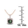 1-1/3 Carat Cushion Shape Mystic Topaz Necklace With Diamond Halo In 14 Karat Rose Gold, 18 Inches Image-3