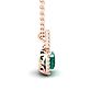 1-1/4 Carat Cushion Shape Emerald Necklaces With Diamond Halo In 14 Karat Rose Gold, 18 Inch Chain Image-2