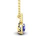 1 Carat Cushion Cut Tanzanite and Halo Diamond Necklace In 14 Karat Yellow Gold, 18 Inches Image-2