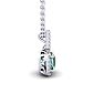 1 Carat Cushion Cut Green Amethyst and Halo Diamond Necklace In 14 Karat White Gold, 18 Inches Image-2