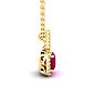 1 1/2 Carat Cushion Cut Ruby and Halo Diamond Necklace In 14 Karat Yellow Gold, 18 Inches Image-2