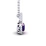 1 3/4 Carat Cushion Cut Amethyst and Halo Diamond Necklace In 14 Karat White Gold, 18 Inches Image-2