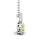 1 3/4 Carat Cushion Cut Peridot and Halo Diamond Necklace In 14 Karat White Gold, 18 Inches Image-2