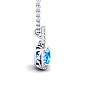 2 Carat Cushion Cut Blue Topaz and Halo Diamond Necklace In 14 Karat White Gold, 18 Inches Image-2