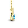 2 Carat Cushion Cut Blue Topaz and Halo Diamond Necklace In 14 Karat Yellow Gold, 18 Inches Image-2