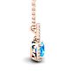 2 Carat Cushion Cut Blue Topaz and Halo Diamond Necklace In 14 Karat Rose Gold, 18 Inches Image-2
