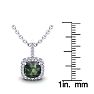 2 Carat Cushion Shape Mystic Topaz Necklace and Diamond Halo In 14 Karat White Gold, 18 Inches Image-3
