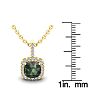 2 Carat Cushion Shape Mystic Topaz Necklace and Diamond Halo In 14 Karat Yellow Gold, 18 Inches Image-3