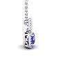 1 3/4 Carat Cushion Cut Tanzanite and Halo Diamond Necklace In 14 Karat White Gold, 18 Inches Image-2