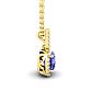 1 3/4 Carat Cushion Cut Tanzanite and Halo Diamond Necklace In 14 Karat Yellow Gold, 18 Inches Image-2