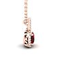 Garnet Necklace: Garnet Jewelry: 1 3/4 Carat Cushion Cut Garnet and Halo Diamond Necklace In 14 Karat Rose Gold, 18 Inches Image-2
