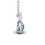 1 1/2 Carat Cushion Cut Green Amethyst and Halo Diamond Necklace In 14 Karat White Gold, 18 Inches Image-2