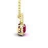 2 Carat Cushion Cut Ruby and Halo Diamond Necklace In 14 Karat Yellow Gold, 18 Inches Image-2