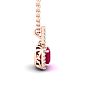 2 Carat Cushion Cut Ruby and Halo Diamond Necklace In 14 Karat Rose Gold, 18 Inches Image-2