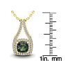 1-1/3 Carat Cushion Shape Mystic Topaz Necklace With Double Diamond Halo In 14 Karat Yellow Gold, 18 Inches Image-3