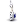 1 1/3 Carat Cushion Cut Tanzanite and Double Halo Diamond Necklace In 14 Karat White Gold, 18 Inches Image-2
