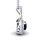 1 1/3 Carat Cushion Cut Sapphire and Double Halo Diamond Necklace In 14 Karat White Gold, 18 Inches Image-2