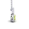 3 Carat Cushion Cut Peridot and Halo Diamond Necklace In 14 Karat White Gold, 18 Inches Image-2