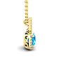 3 Carat Cushion Cut Blue Topaz and Halo Diamond Necklace In 14 Karat Yellow Gold, 18 Inches Image-2