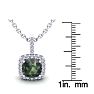 2-1/2 Carat Cushion Shape Mystic Topaz Necklace With Diamond Halo In 14 Karat White Gold, 18 Inches Image-3