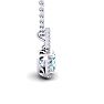Aquamarine Necklace: Aquamarine Jewelry: 2 1/2 Carat Cushion Cut Aquamarine and Halo Diamond Necklace In 14 Karat White Gold, 18 Inches Image-2