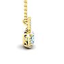 Aquamarine Necklace: Aquamarine Jewelry: 2 1/2 Carat Cushion Cut Aquamarine and Halo Diamond Necklace In 14 Karat Yellow Gold, 18 Inches Image-2