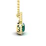 2-1/2 Carat Cushion Shape Emerald Necklaces With Diamond Halo In 14 Karat Yellow Gold, 18 Inch Chain Image-2