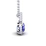 3 Carat Cushion Cut Tanzanite and Halo Diamond Necklace In 14 Karat White Gold, 18 Inches Image-2