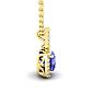 3 Carat Cushion Cut Tanzanite and Halo Diamond Necklace In 14 Karat Yellow Gold, 18 Inches Image-2