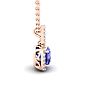 3 Carat Cushion Cut Tanzanite and Halo Diamond Necklace In 14 Karat Rose Gold, 18 Inches Image-2