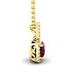 Garnet Necklace: Garnet Jewelry: 3 1/2 Carat Cushion Cut Garnet and Halo Diamond Necklace In 14 Karat Yellow Gold, 18 Inches Image-2