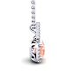 3-1/2 Carat Cushion Shape Morganite with Diamond Halo In 14 Karat White Gold With 18 Inch Chain Image-2