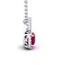 3 1/2 Carat Cushion Cut Ruby and Halo Diamond Necklace In 14 Karat White Gold, 18 Inches Image-2