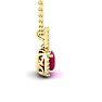 3 1/2 Carat Cushion Cut Ruby and Halo Diamond Necklace In 14 Karat Yellow Gold, 18 Inches Image-2