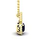 3 1/2 Carat Cushion Cut Sapphire and Halo Diamond Necklace In 14 Karat Yellow Gold, 18 Inches Image-2