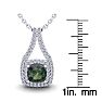 2-1/4 Carat Cushion Shape Mystic Topaz Necklace With Double Diamond Halo In 14 Karat White Gold, 18 Inches Image-3