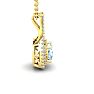Aquamarine Necklace: Aquamarine Jewelry: 2 1/4 Carat Cushion Cut Aquamarine and Double Halo Diamond Necklace In 14 Karat Yellow Gold, 18 Inches Image-2