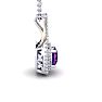 2 3/4 Carat Cushion Cut Amethyst and Double Halo Diamond Necklace In 14 Karat White Gold, 18 Inches Image-2